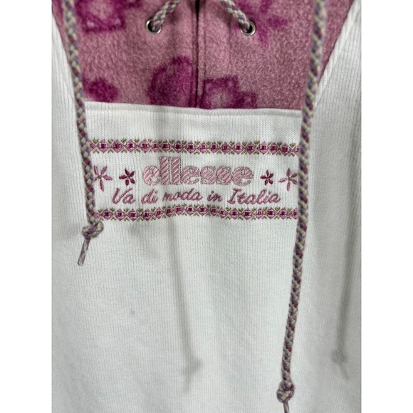 Ellesse Italy Floral Lace Up Pullover Sweatshirt Womens Size M *Spotting - Picture 3 of 14
